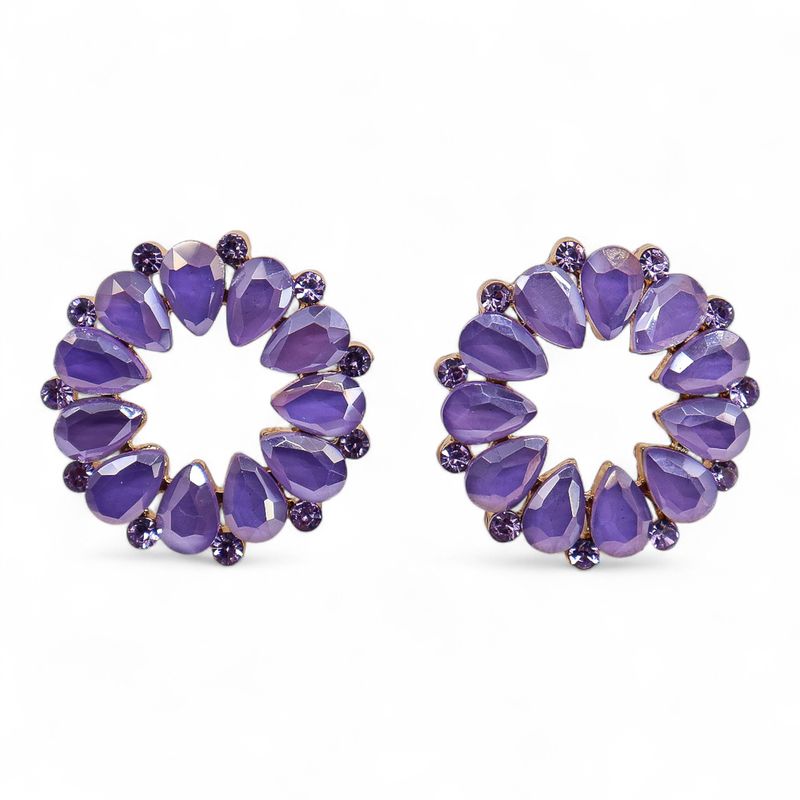 Nymph Aurora Loop Glass Earrings - Lavender