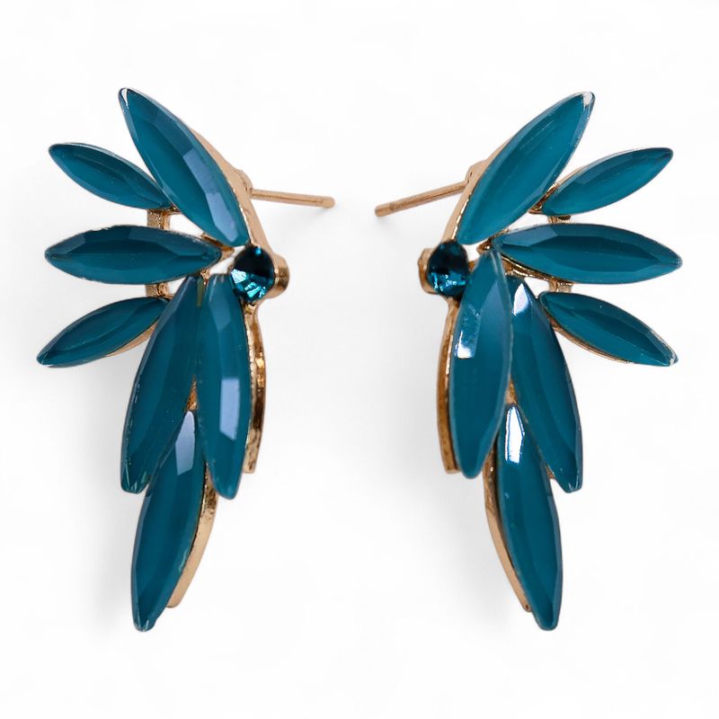 Nymph Aurora Fairies Glass Earrings - Teal Green