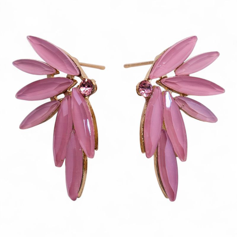 Nymph Aurora Fairies Glass Earrings - Rose Quartz