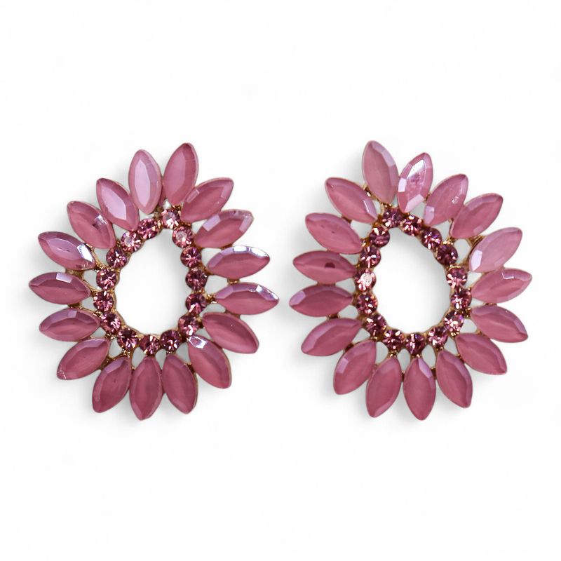 Nymph Aurora Loop Glass Earrings - Rose Quartz