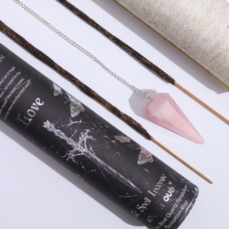 Ancient Witch Spell Incense - Love - Rose Quartz Pendulum