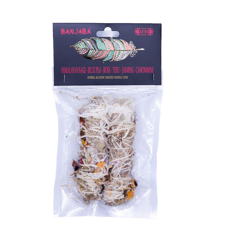 Banjara Smudge - Himalayan Sage, Blue Pea, Rose, Tesu, Jasmine, Chamomile