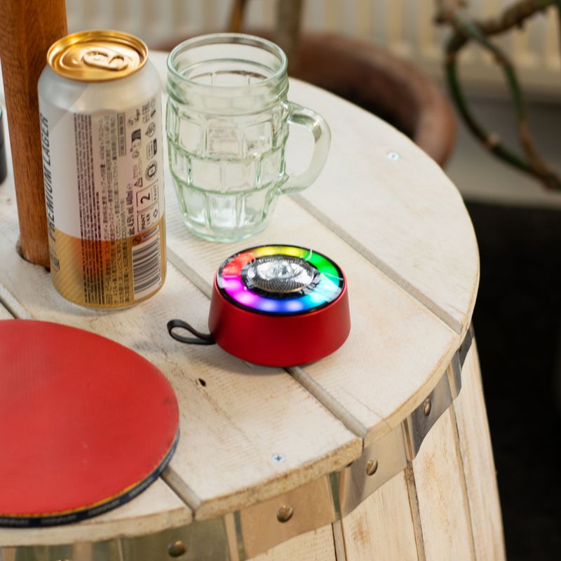 Red Mandala Lighting Effect Mini Speaker - 3W Bluetooth 5.3 Approx. 2–4 hours 600mAh