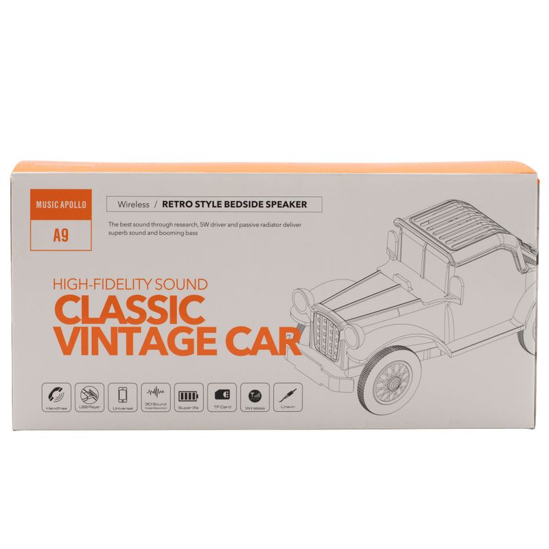 Classic Vintage Car Speaker and Phone Holder - 5W Bluetooth 5.0 Approx. 4–6 hours 1500mAh