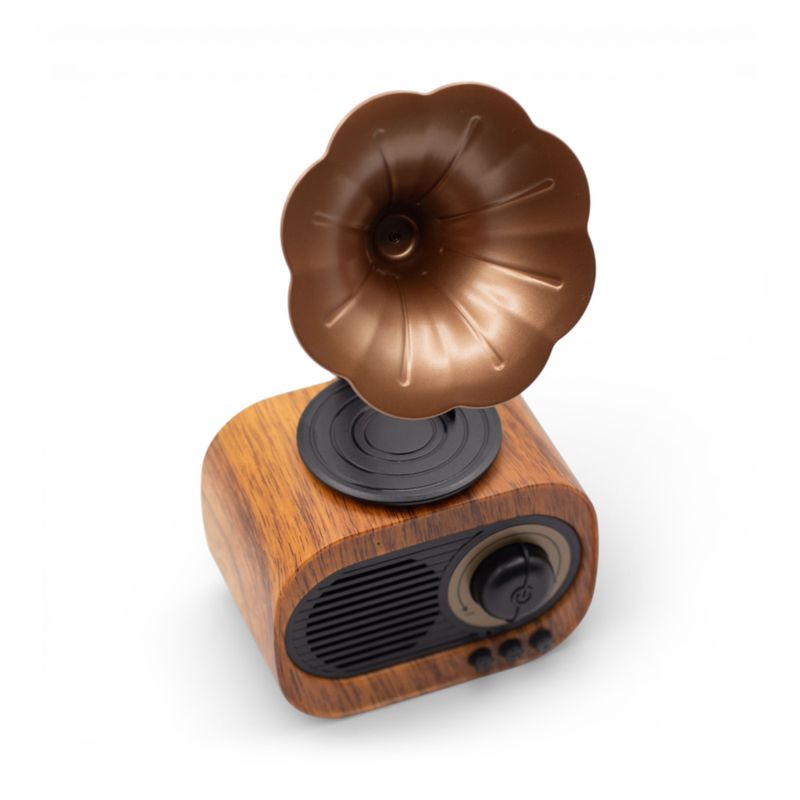 Retro Mini Gramophone Speaker - Bluetooth & FM Radio - 5W Output