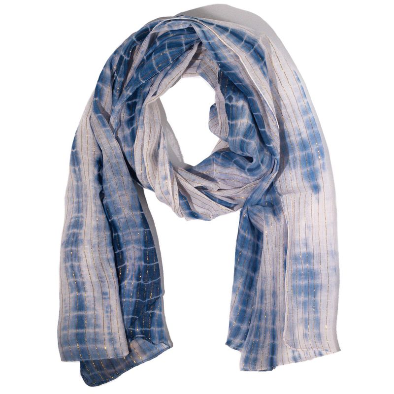 Nomad Sari  - Summer Scarf -  180x50cm - Party Shine - Dusky Blue