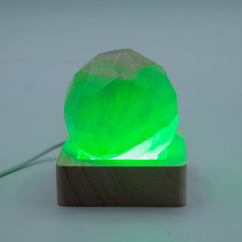 6cm Square Wooden USB LED Stand - Multi Colour