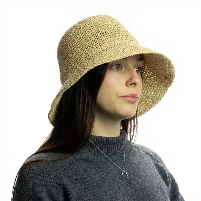 Classic Floppy Straw Hat - Natural Beige