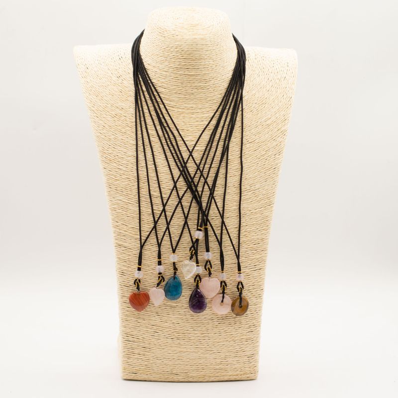 Cord necklace Gemstone Pendants - Hearts Etc Collection (assorted)