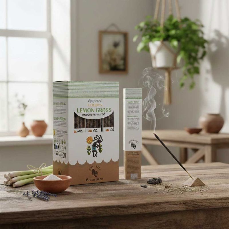 30g Golden Lemon Grass Smudging Resin Sticks (6s)