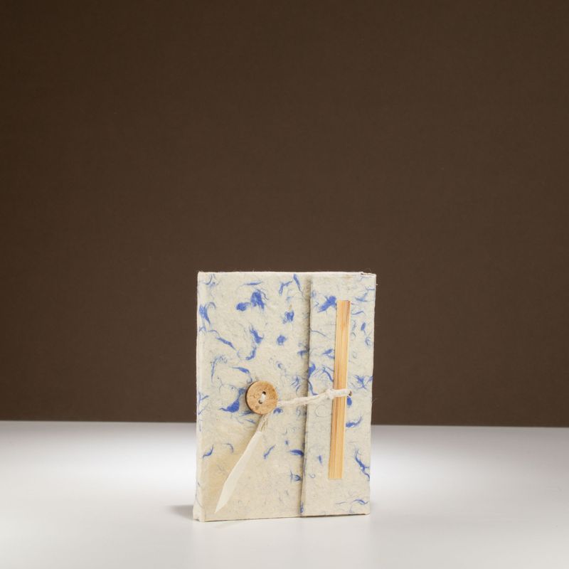Mini Lokta Mixed Blue Cotton Notebook (12x8cm) 40 leafs