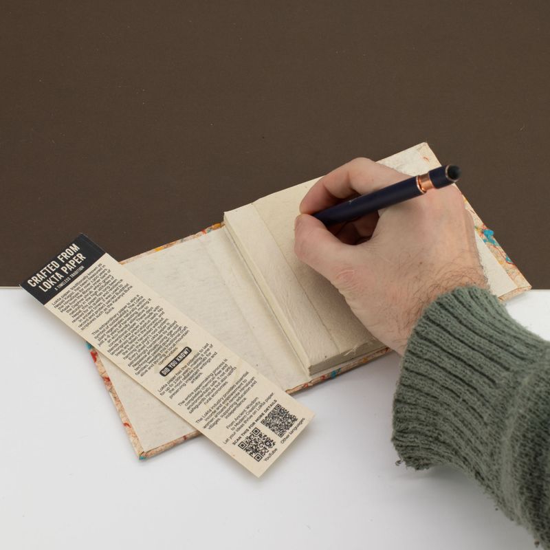 Med Lokta Mixed Colour Cotton Notebook (15x12cm) - 45 leafs