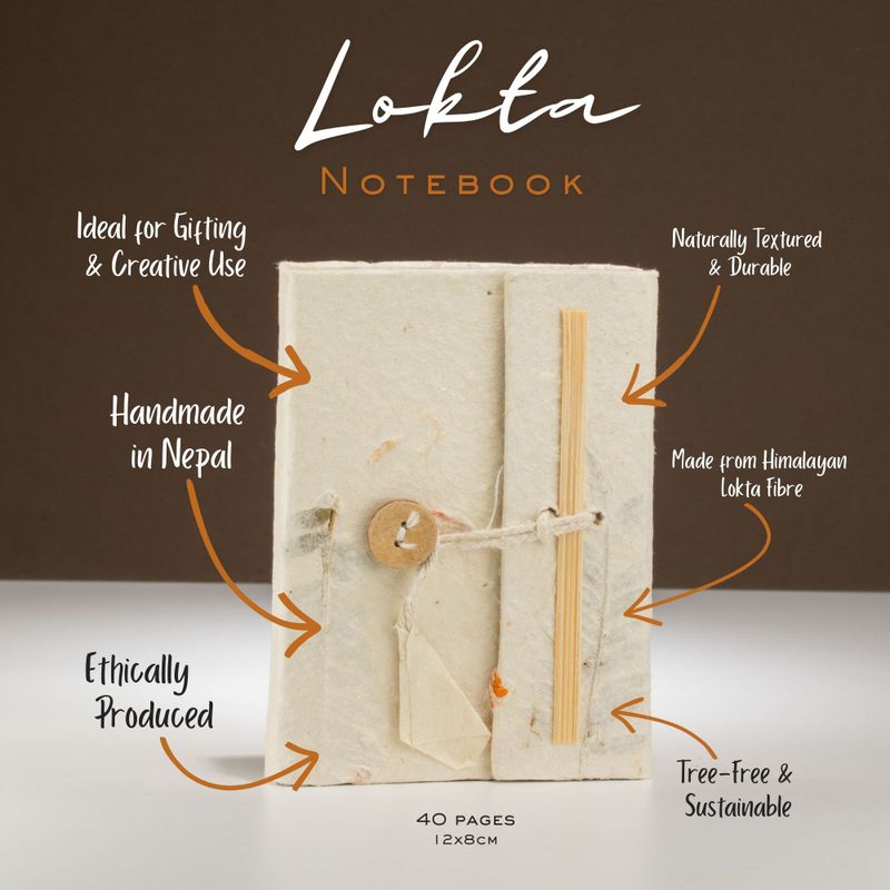 Mini Lokta Mixed Flowers Notebook (12x8cm) 40 leafs