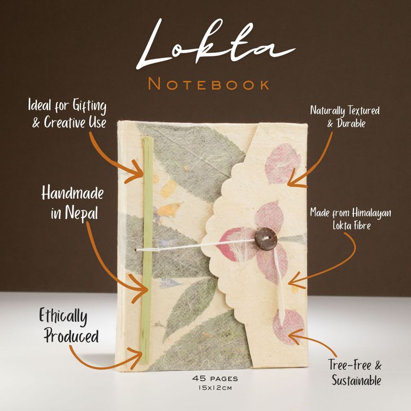 Med Lokta Bougainvillea Notebook (15x12cm) - 45 leafs