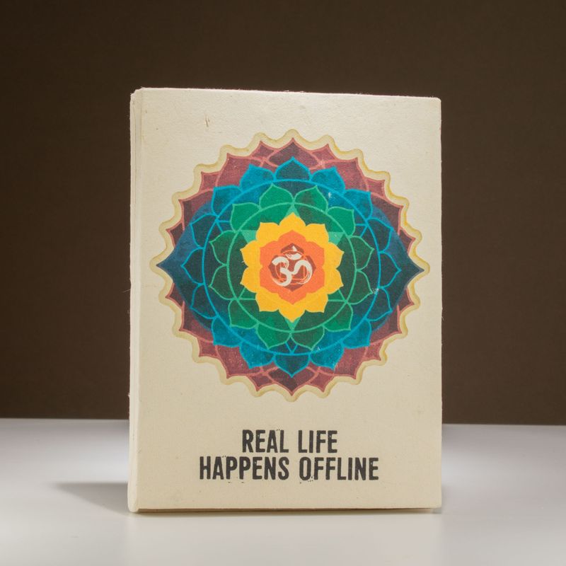 Lrg Lokta Inspiration Notebook (21x15cm) - 45 leafs - Real Life - inc bookmark
