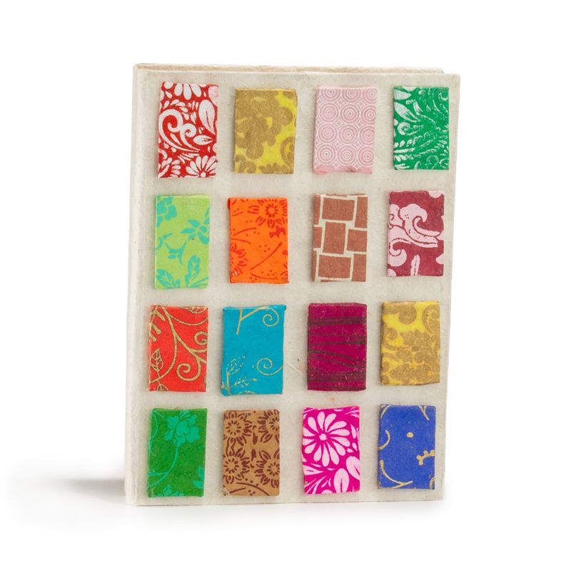 Med Lokta Mini Tiles Notebook (15x12cm) - 45 leafs - Natural
