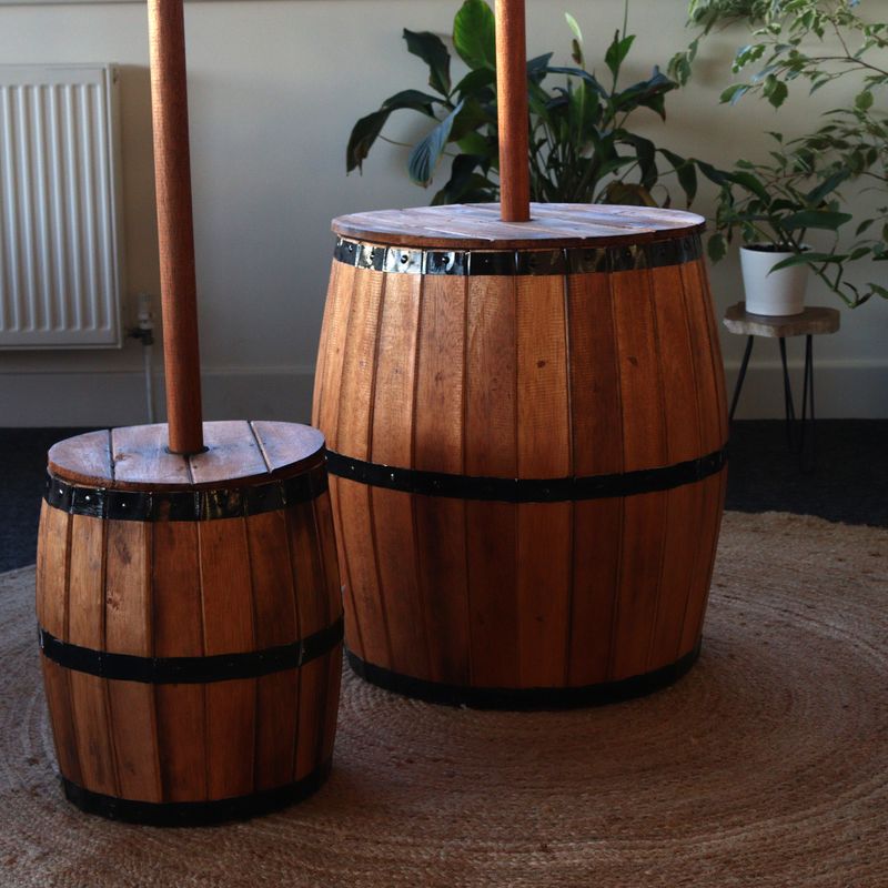 Beer Barrel Stool & Parasol Stand 38x32cm - Natural