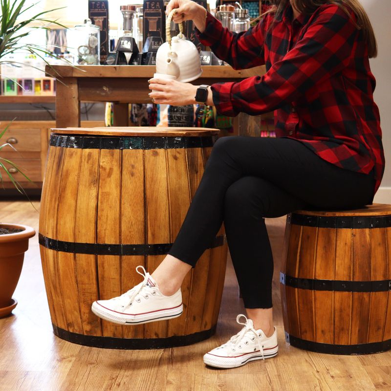 Beer Barrel Stool - Natural 38x32cm