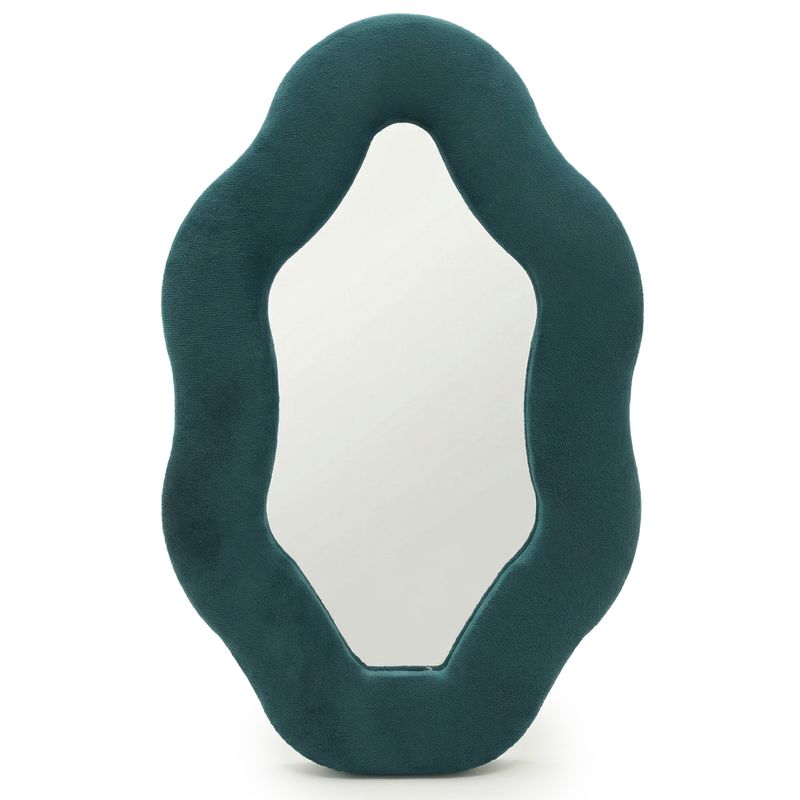 Soft Squiggly Mirror - Oval Pebble - Royal Teal 20x32cm