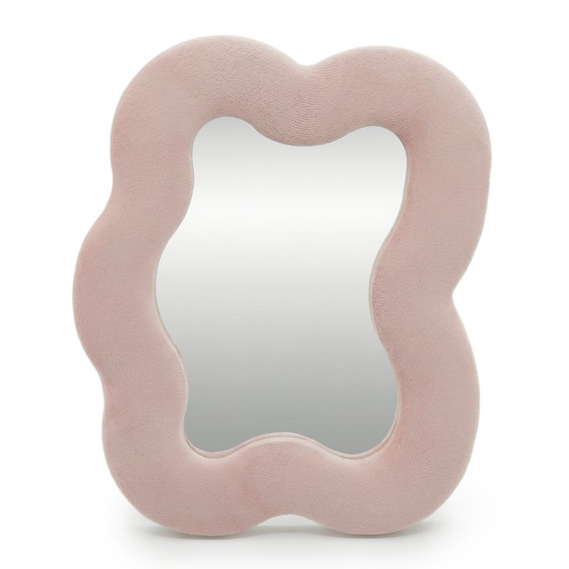 Soft Squiggly Mirror - Square Pebble - Rose Blush 22x27cm