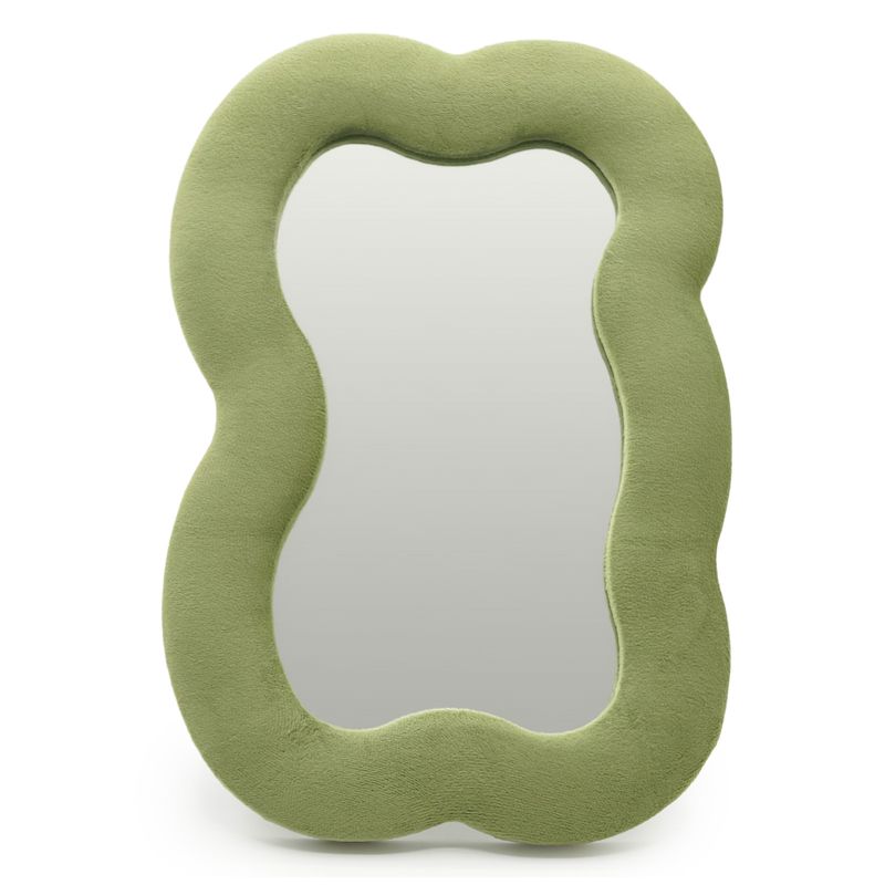 Soft Squiggly Mirror - Large Cloud - Moss Green 33x23cm