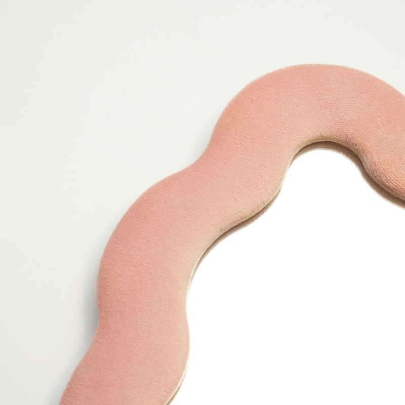 Soft Squiggly Mirror - Square Pebble - Rose Blush 22x27cm