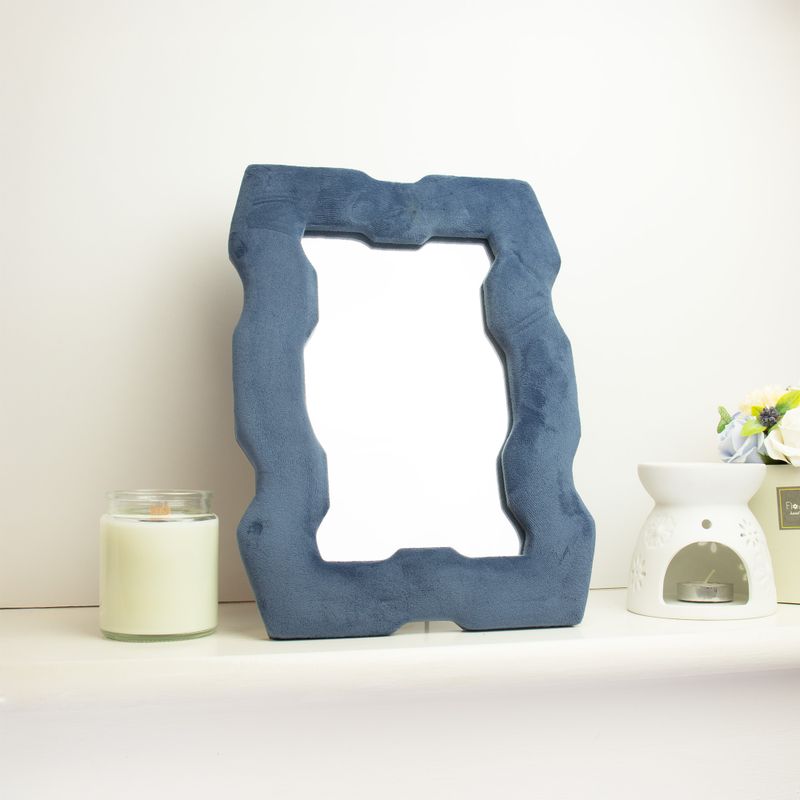 Soft Squiggly Mirror - Chunky Frame - Royal Blue 30x22cm