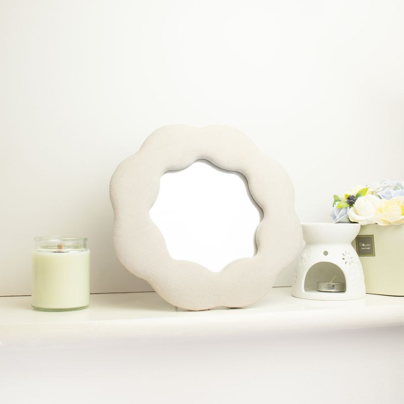 Soft Squiggly Mirror - Flower - Stone 25x25cm