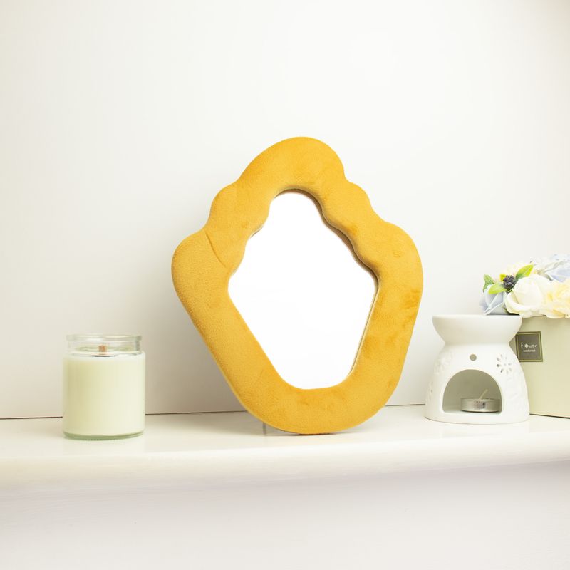 Soft Squiggly Mirror - Flame - Marigold 23x27cm