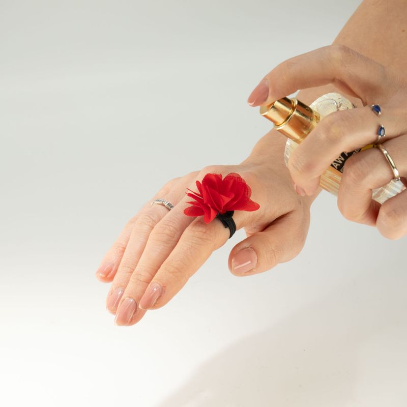 Chiffon Scent Rings - Rose Red