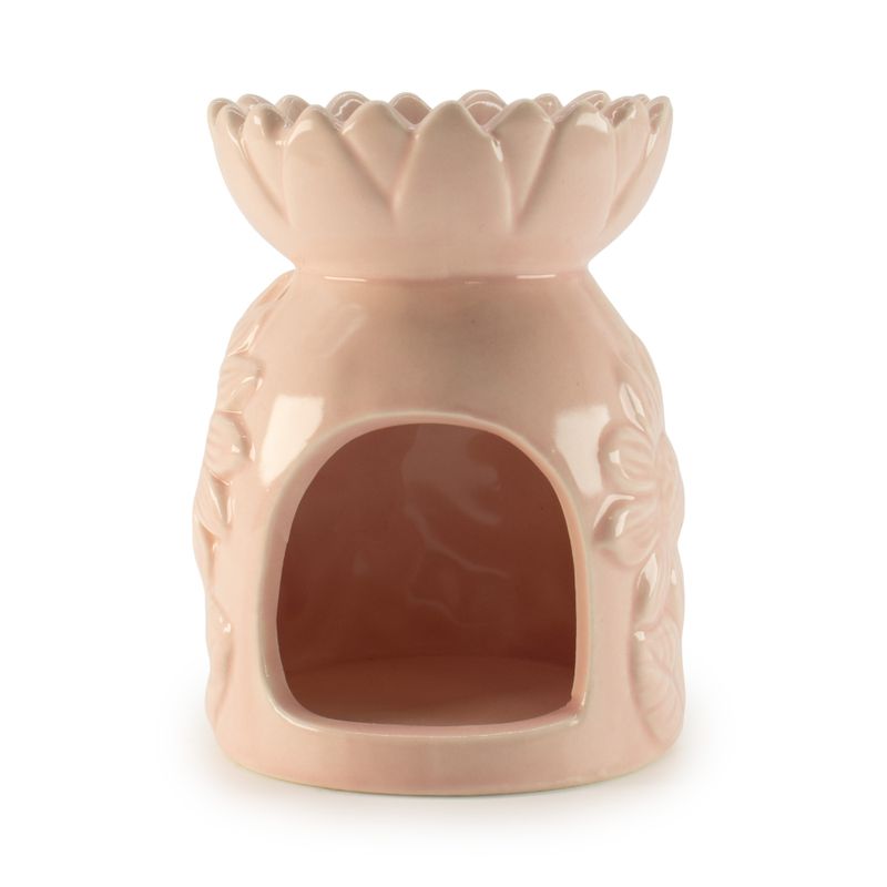 Ceramic Sunflower Oil Burner - Pastel Pink