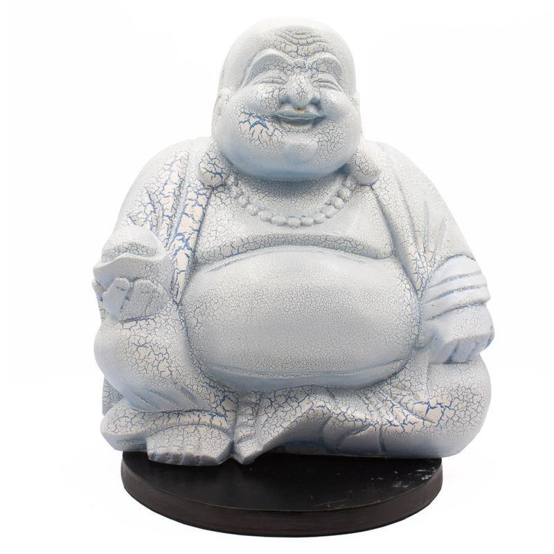 Laughing Buddha Lamp Sky Blue - Round Stand