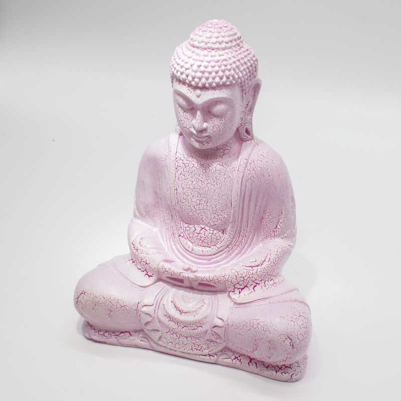 Medditation Buddha Lamp Cherry Crackle - Oval Stand