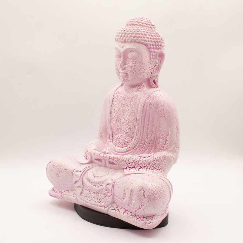 Medditation Buddha Lamp Cherry Crackle - Oval Stand