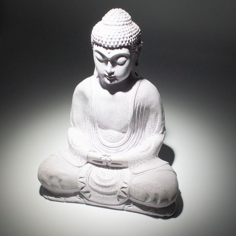 Medditation Buddha Lamp Lavender Crackle - Oval Stand