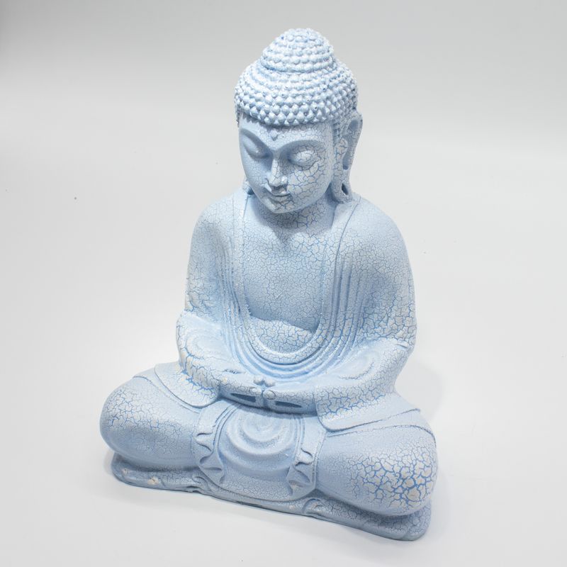 Medditation Buddha Lamp Sky Blue - Oval Stand