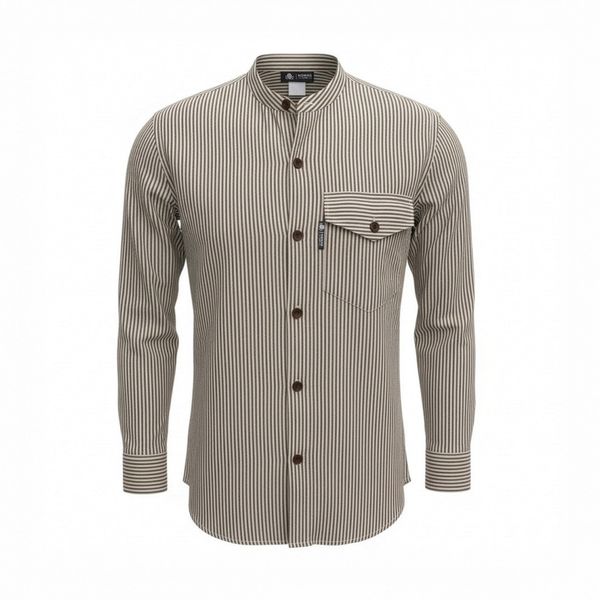 Nomad Sari Grandad Shirt - Grey Stone