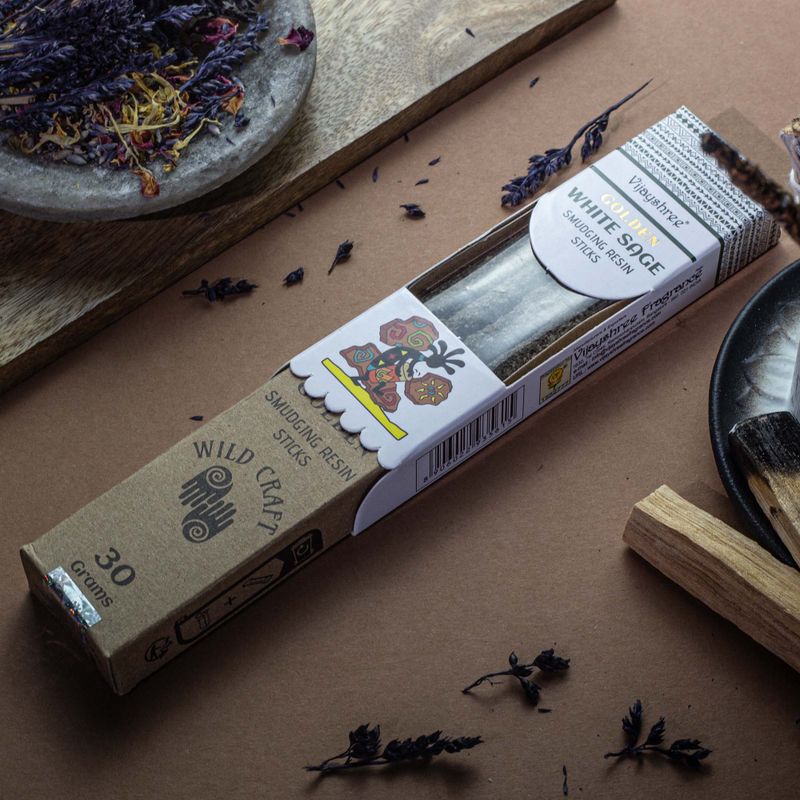 30g Golden White Sage Smudging Resin Sticks (6s)