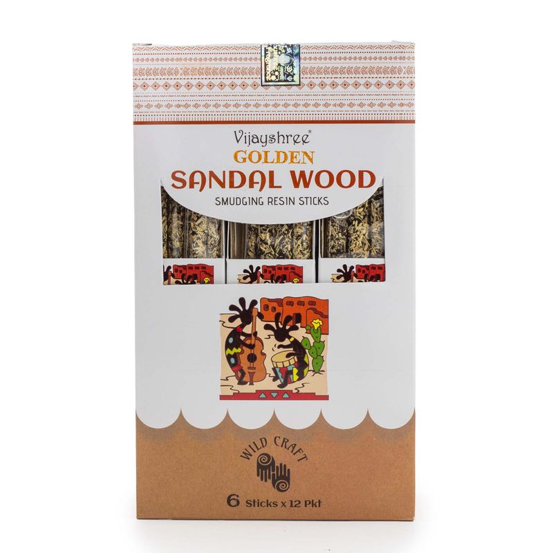 30g Golden Sandal Wood Smudging Resin Sticks (6s)