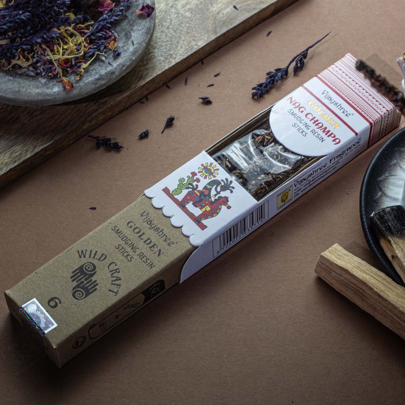 30g Golden Nag Champa Smudging Resin Sticks (6s)
