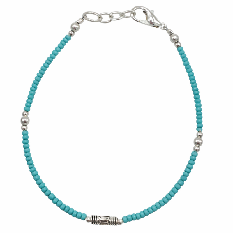 Nepalese Extra Fine Gem Bracelet - Turquoise & Teardrop