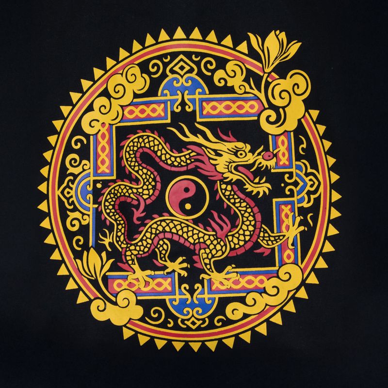 Iconic Classic Tote Bag - Dragon Yin & Yang- Black 6oz (40x36cm)