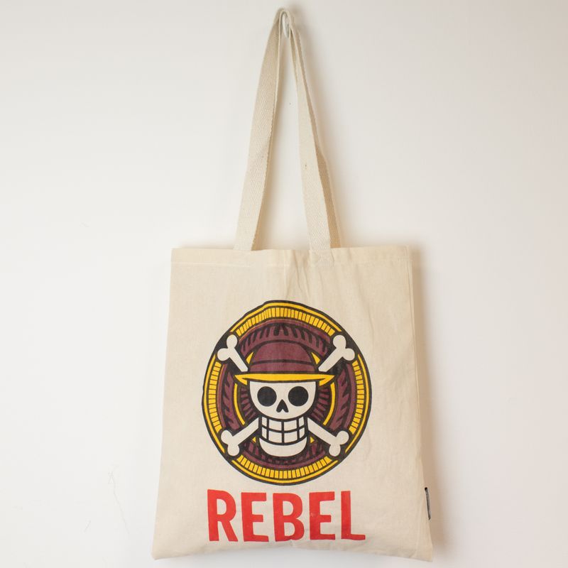 Iconic Basic Tote Bag - REBEL - (40x37cm) - Natural 4oz