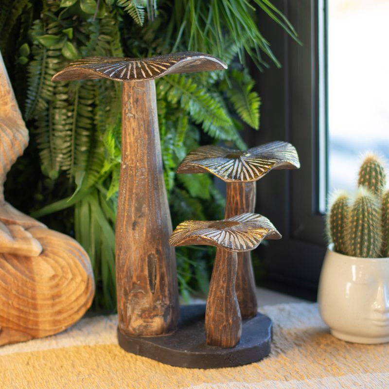 Golden Mushroom Art - Natural - Large (32x25cm)