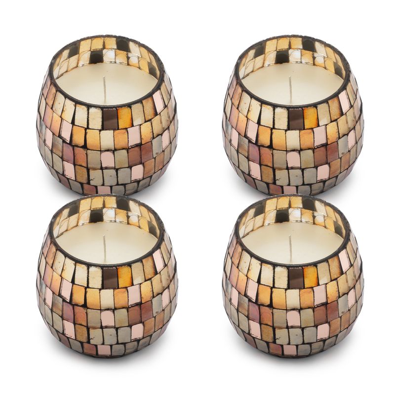 Amber Mosaic - Glass Jar Candles - Small