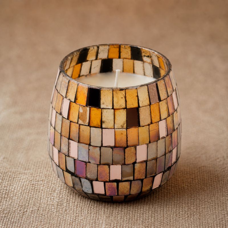 Amber Mosaic - Glass Jar Candles - Medium