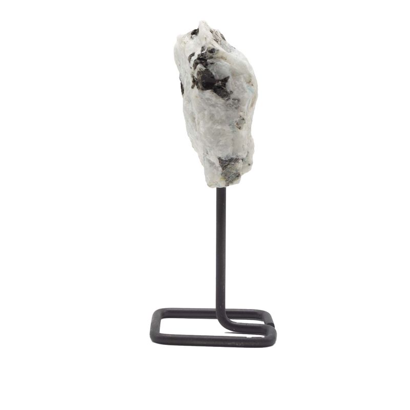 Mineral Specimens on Metal Stand - Rainbow Moonstone