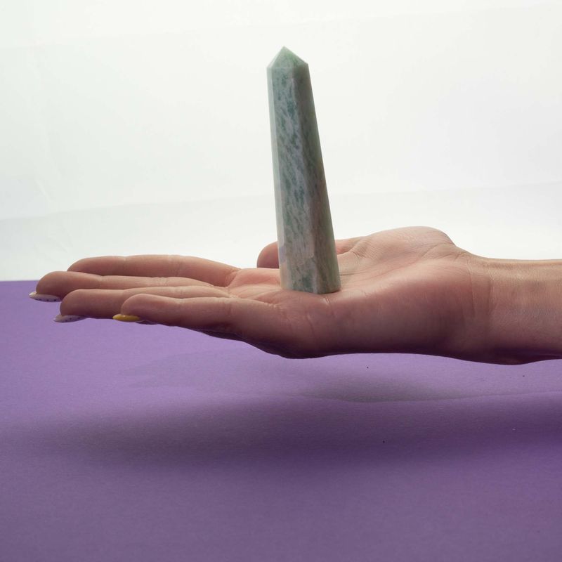 Gemstone Six Face Obelisk Points approx 11cm - Amazonite