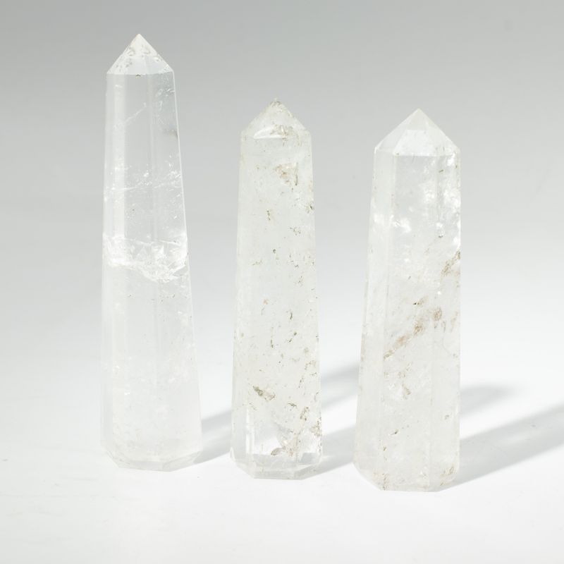 Gemstone Six Face Obelisk Points approx 11cm - Clear Quartz