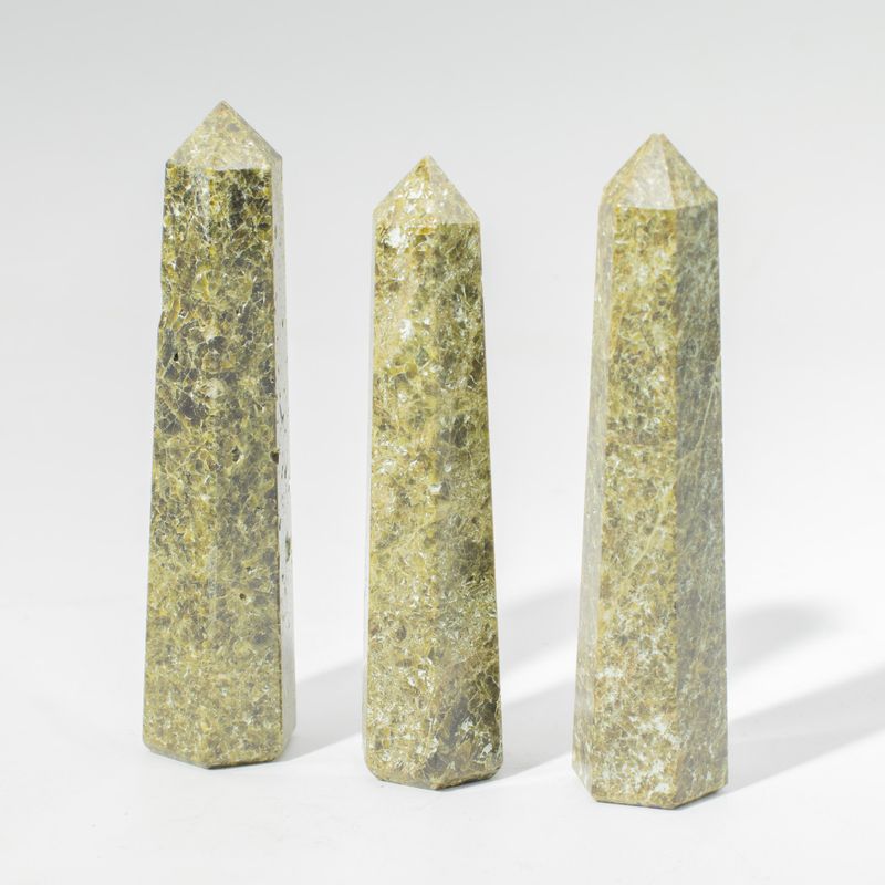 Gemstone Six Face Obelisk Points approx 11cm - Epidote